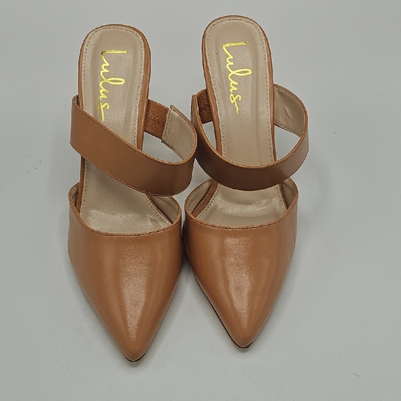 Lulu's Brown Pointed-Toe Mules - Picture 1 of 6